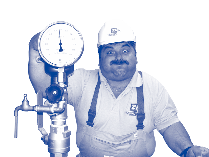 Funfact-Bild: Mann steht neben Messgerät
